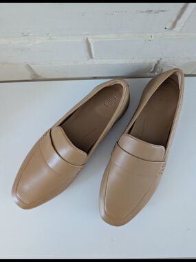 New FitFlop 8.5 Delicato Soft Leather Loafer Moccasin Camel Brown Tan